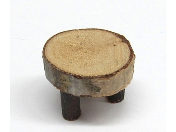 Miniatur Möbel Stuhl Holz rund 2,5cmDx1,8cmH