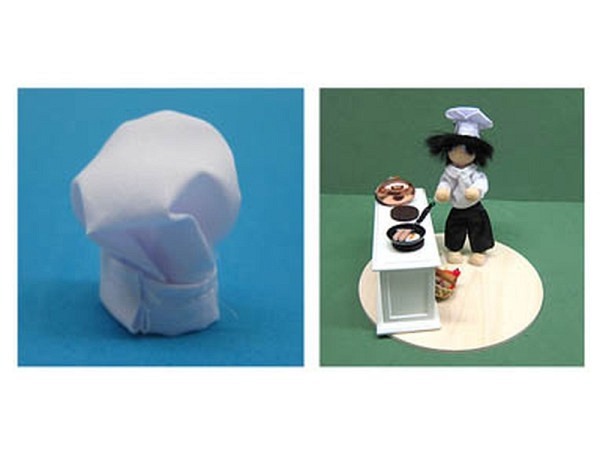 Miniatur Küche Kochmütze 4cm weiss