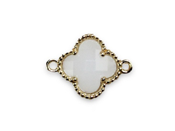 Metallperlen Pracht Verbinder Blume opal, 11mm, 2Stk