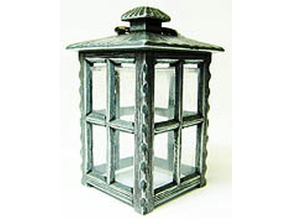 Miniatur Lampe Laterne Zinn-Laterne 25x40mm klar eckig