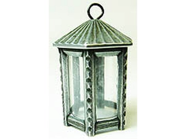 Miniatur Lampe Laterne Zinn-Laterne 25x40mm klar abgerundet