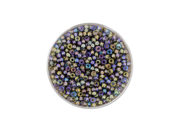Rocailles Pracht Perlen 2,6mm grau rainbow