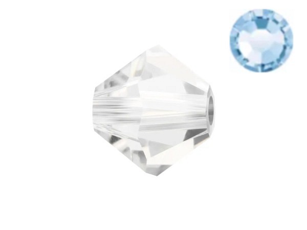 Glasperlen Preciosa Doppelkegel 4mm light sapphire 30 Stk.