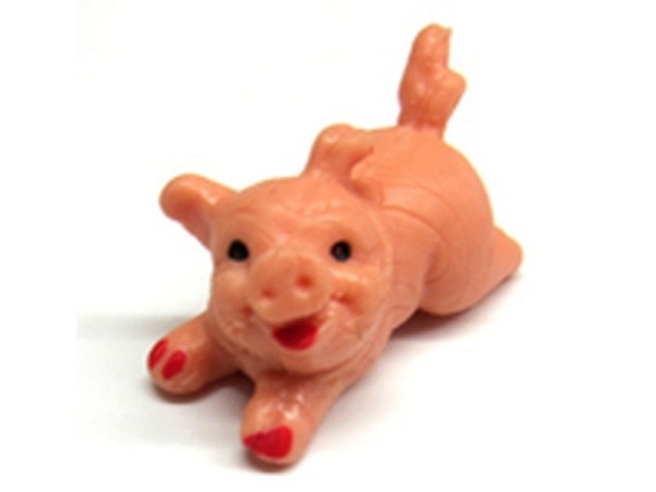 Miniatur Tierfiguren Schweinchen liegend