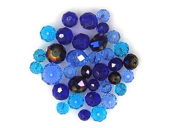 Glasperlen Pracht Glasschliffperlen blau
