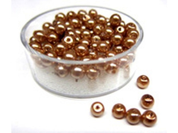Glaswachsperlen Pracht Renaissance braun 4mm