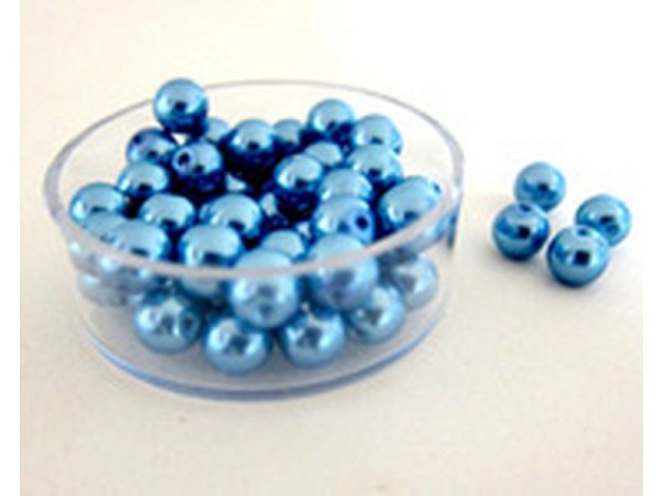 Glaswachsperlen Pracht Renaissance rauchblau 6mm