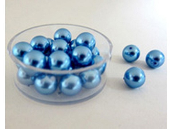 Glaswachsperlen Pracht Renaissance rauchblau 8mm