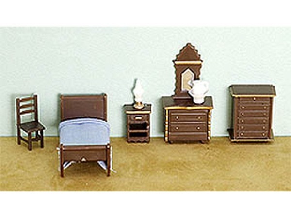 Miniatur Möbel Schlafzimmerset mini 8-teilig Grösse 1:36