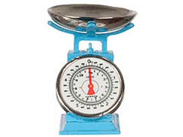 Miniatur Küche Küchenwaage Metall blau