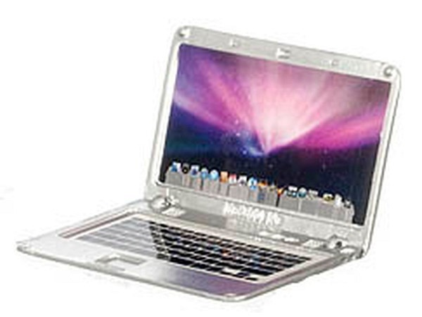 Miniatur Deko Laptop silber Grösse 1:12 (ca. 45mm)