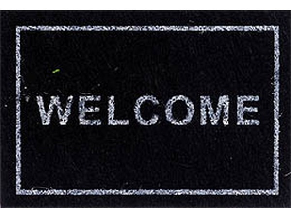 Miniatur Deko Türmatte Welcome schwarz