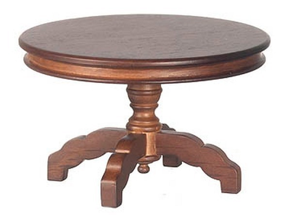 Miniatur Möbel Tisch rund Walnuss