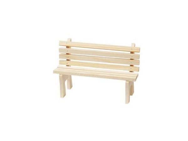 Miniatur Möbel Holzbank natur 13x8,5x5cm
