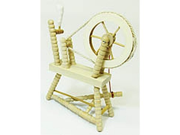 Miniatur Haushalt Spinnrad 40x140mm natur