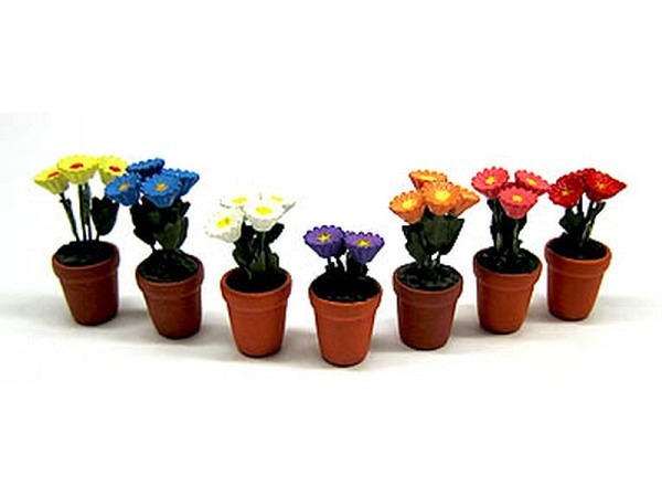 Miniatur Deko Topfblume 20x40mm assortiert