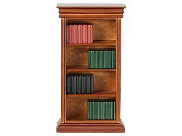 Miniatur Möbel Büchergestell mit Bücher Walnuss