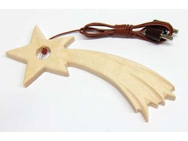 Miniatur Möbel Holzkomet mit Licht 9cm Ahorn