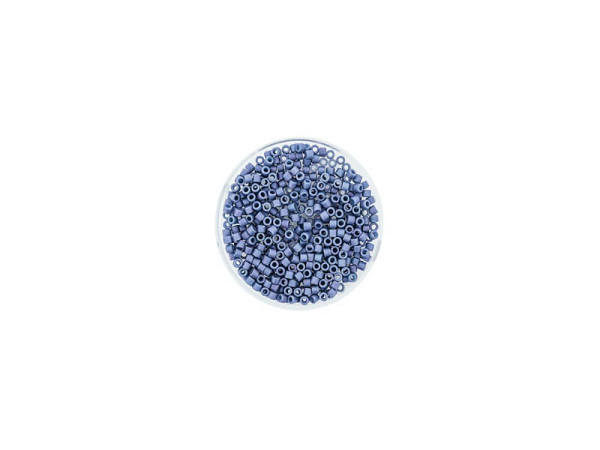Rocailles Pracht Delica Beads 2mm blue matt Silbereinzug