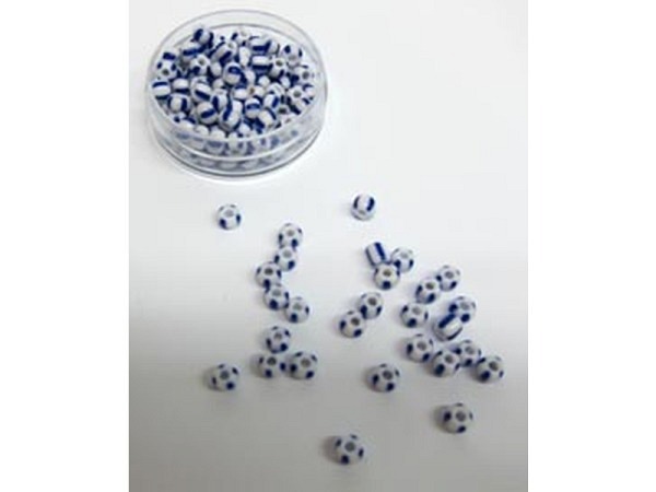 Glasperlen Hudsons Bay Glasperlen 5mm weiss-blau gestreift