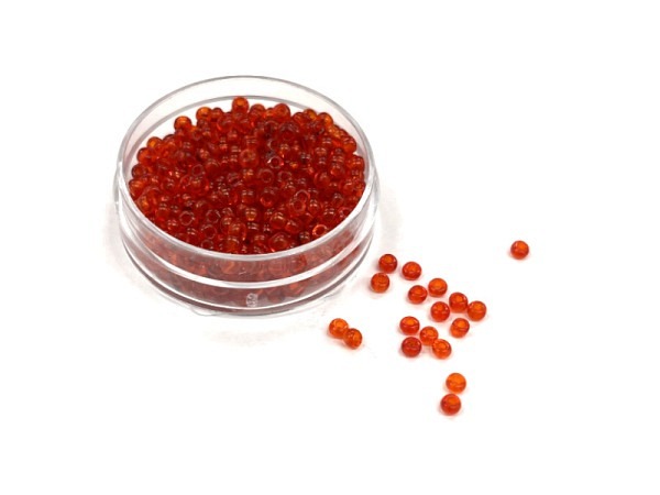 Glasperlen Hudsons Bay Glasperlen 2,2-3mm hellrot transparent
