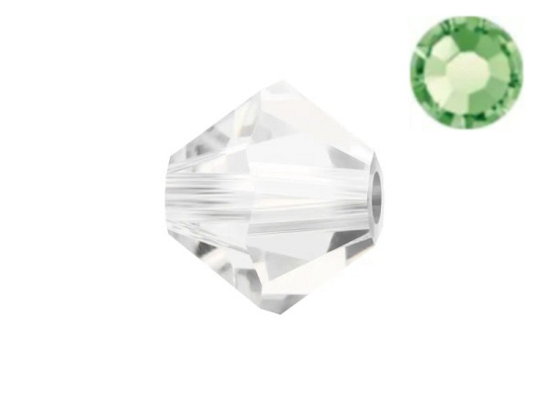 Glasperlen Preciosa Doppelkegel 6mm peridot 24 Stk.