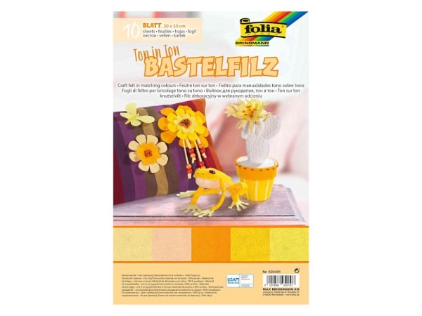 Filz Folia Bastelfilz Ton-in Ton Mix gelb