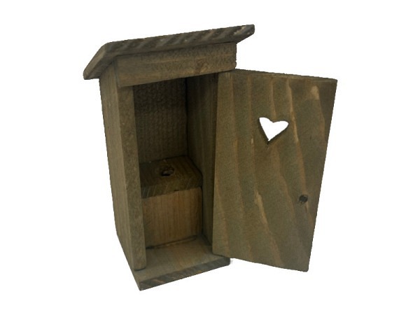 Miniatur Badezimmer WC-Häuschen, Holz, 4x10cm