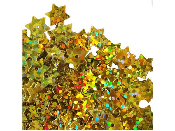Sternpailletten Bottsa Motivpailletten 8mm Hologramm gold