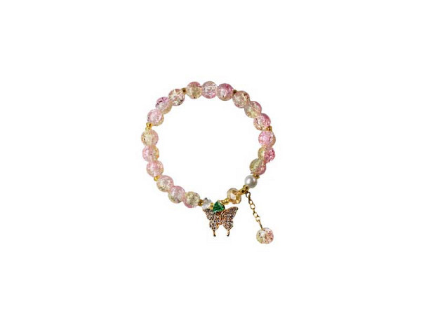 Armband Pracht Glasperlen Schmetterling Glitzer