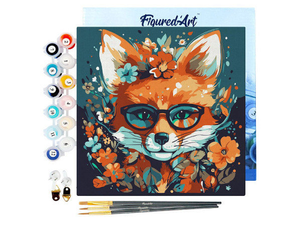 Keilrahmen bespannt Figured Art Mini Malen nach Zahlen Tiere 20x20cm