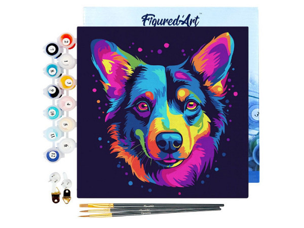 Keilrahmen bespannt Figured Art Mini Malen nach Zahlen Tiere 20x20cm