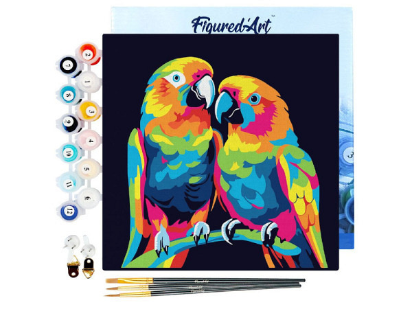 Keilrahmen bespannt Figured Art Mini Malen nach Zahlen Tiere 20x20cm