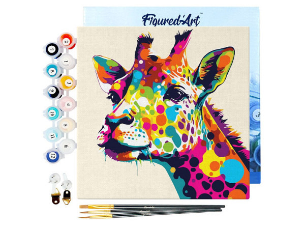 Keilrahmen bespannt Figured Art Mini Malen nach Zahlen Tiere 20x20cm