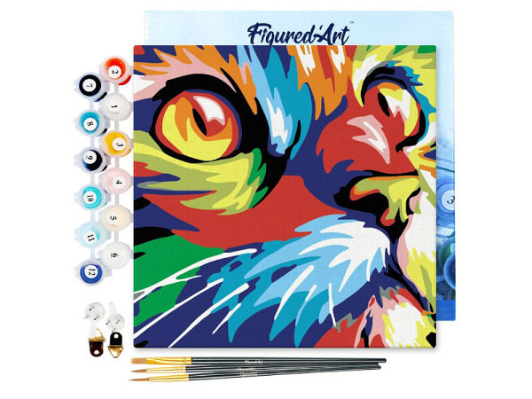 Keilrahmen bespannt Figured Art Mini Malen nach Zahlen Tiere 20x20cm