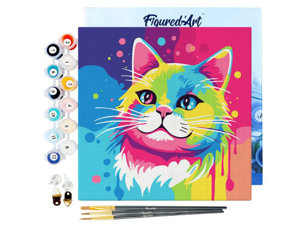 Keilrahmen bespannt Figured Art Mini Malen nach Zahlen Tiere, 20x20cm
