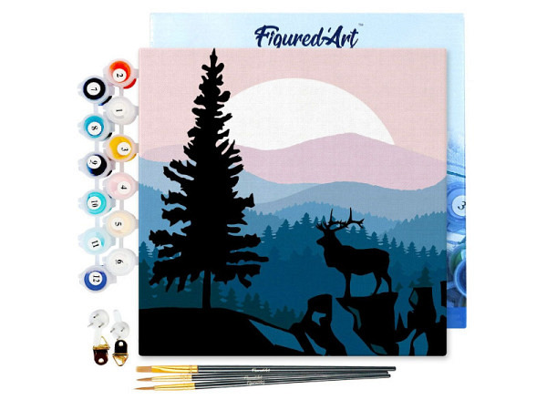 Keilrahmen bespannt Figured Art Mini Malen nach Zahlen Tiere 20x20cm