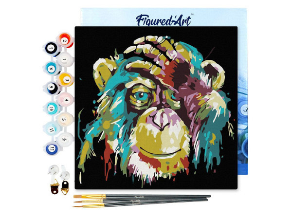 Keilrahmen bespannt Figured Art Mini Malen nach Zahlen Tiere 20x20cm