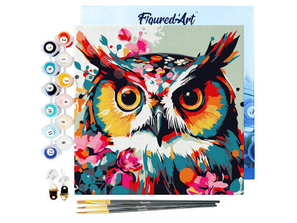 Keilrahmen bespannt Figured Art Mini Malen nach Zahlen Tiere 20x20cm