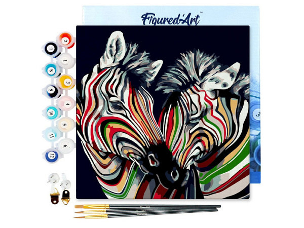 Keilrahmen bespannt Figured Art Mini Malen nach Zahlen Tiere 20x20cm