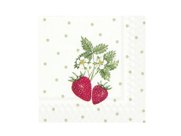 Servietten Ihr Cocktail Little Lovely Strawberries 20Stk. 