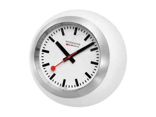Tischuhr Mondaine SBB Globe 6cm weiss