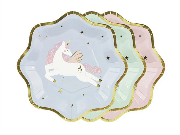 Teller PartyDeco Einhorn 6Stk.