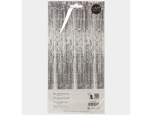 Girlande I am creative Lametta Vorhang silber 1Stk 0,9x2,4m