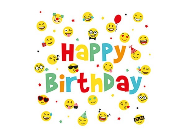 Servietten Braun&Company Atelier Lunch Happy Birthday Smileys 33x33cm