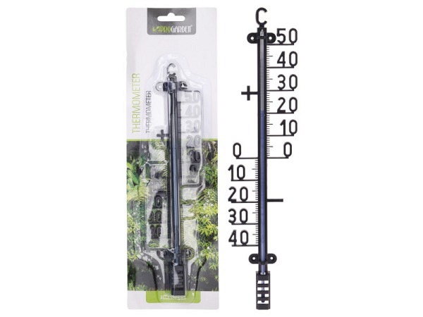 Thermometer ProGarden Kunststoff schwarz 