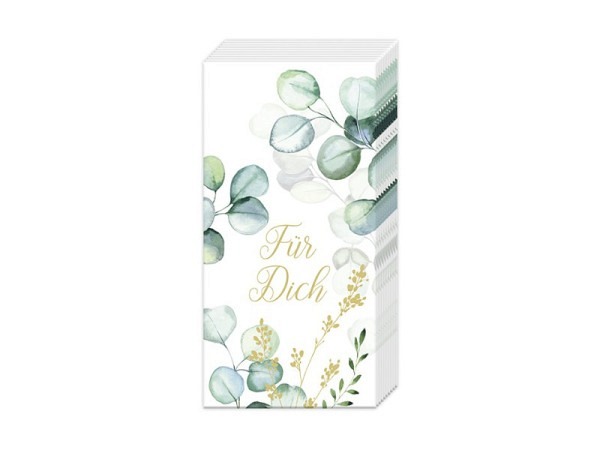 Taschentuch Ihr Eucalyptus Wreath gold 10Stk