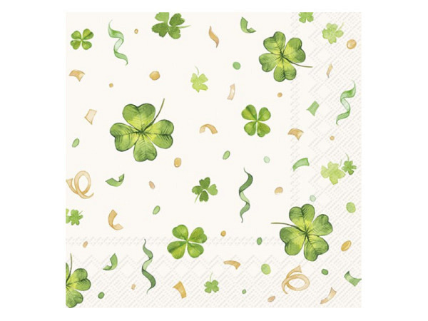 Servietten Ihr Cocktail Lucky Clover créme 20Stk. 25x25cm