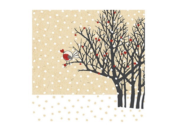 Servietten Braun&Company Lunch By Nature Little red Bird