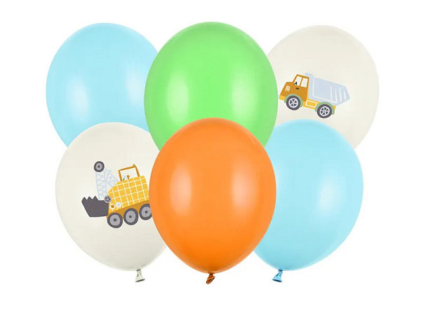 Ballone PartyDeco Baufahrzeuge Set 6Stk.